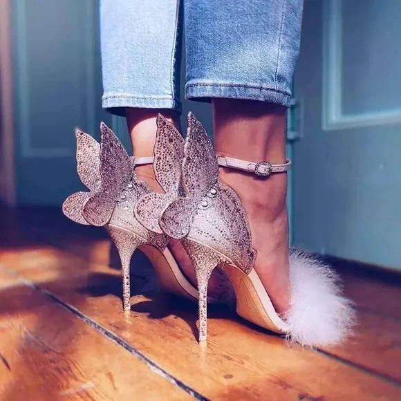 Sophia Webster Chiara Crystal Butterfly Wings Heel - Picture 5 of 12